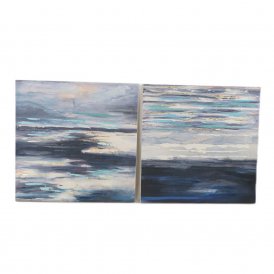 Painting DKD Home Decor 99,5 x 3,5 x 99,5 cm Abstract Modern (2 Units)