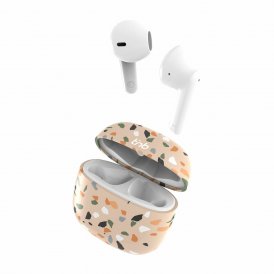 T'NB Trådløse høretelefoner med etui til opladning T'NB TERRAZZO beige