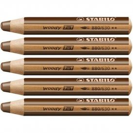 Stabilo Fargeblyanter Woody Brun 3-i-1 (5 enheter) Tre