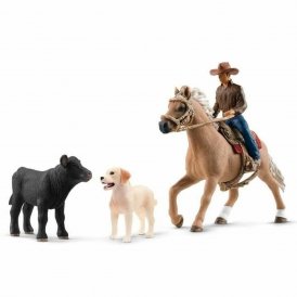 Schleich Dockset Western Riding Adventures 18 x 16 13 cm + 3 år beige plast
