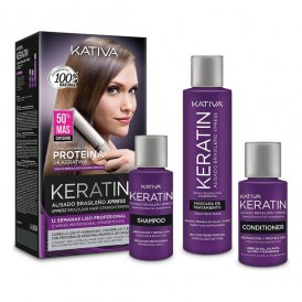 Hair Straightening Treatment Kativa Keratin Brasilian (3 pcs)