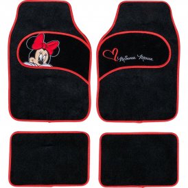 Minnie Mouse Gulvmattesett til bil Minnie Mouse CZ10339 Svart/Rød