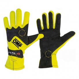 Kids Karting Gloves OMP KS-4 Yellow