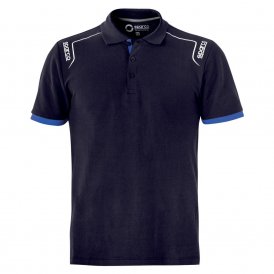 Short Sleeve Polo Shirt Sparco Tech Stretch Navy Blue