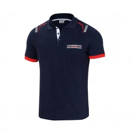 Short Sleeve Polo Shirt Sparco Martini Racing Navy Blue XXL