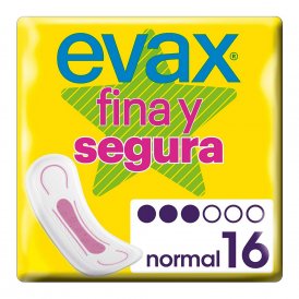 Normal sanitary pads without wings Evax (16 uds)