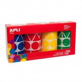 Stickers Apli Gomets Yellow Blue Red Green Roll Geometric shapes (4 Pieces)