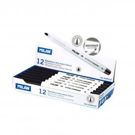 felt-tip pens Milan Whiteboard 12 Units Black PVC