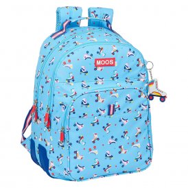 School Bag Rollers Moos Rollers Light Blue Multicolour (32 x 42 x 15 cm)