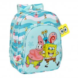 3D School Bag Spongebob Stay positive Blue White 26 x 34 x 11 cm