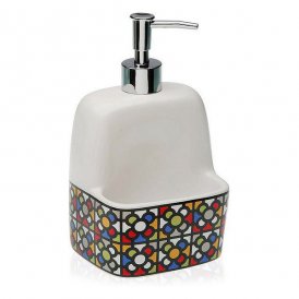 2-in-1 Soap Dispenser for the Kitchen Sink Versa Urbana Ceramic (9,8 x 19 x 11,2 cm)