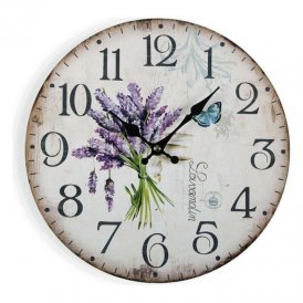 Wall Clock Versa Lavender Wood (4 x 30 x 30 cm)