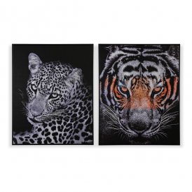 Painting Versa Tiger With frame Canvas polystyrene MDF Wood (3,5 x 100 x 80 cm)