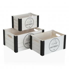 Set of decorative boxes Dairy Wood (25 x 17 x 35 cm) (3 pcs)