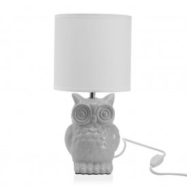 Desk lamp Versa Owl Ceramic (16 x 16 x 32,5 cm) (16 x 32,5 x 16 cm)