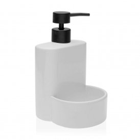 2-in-1 Soap Dispenser for the Kitchen Sink Versa White Ceramic ABS