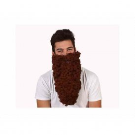 Costune accessorie Curly Brown Beard/Moustache