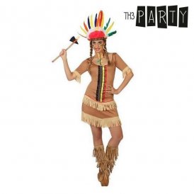 Costume for Adults Th3 Party Brown American Indian (1 Piece)