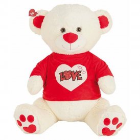 BigBuy Fun Teddybjørn Love Glitter T-skjorte beige 90 cm