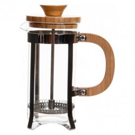 Cafetière with Plunger DKD Home Decor Bamboo Stainless steel (350 ml)