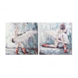 Painting DKD Home Decor Ballet Dancer (2 pcs) (100 x 3 x 100 cm)