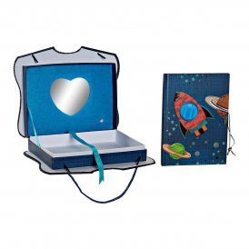 DKD Home Decor Dagbok med tilbehør Blå 23 x 5 18, 3 cm Aluminium