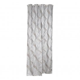 Curtain DKD Home Decor Ringed Grey Polyester (140 x 140 x 270 cm)