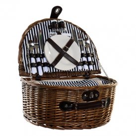 Basket DKD Home Decor Picnic wicker (40 x 30 x 19 cm) (10 pcs)