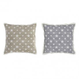 Cushion DKD Home Decor Polyester Cotton Stars (2 pcs) (45 x 10 x 45 cm)