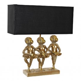 Desk lamp DKD Home Decor Black Resin 220 V Golden 50 W Monkey (46 x 18 x 52 cm)