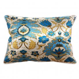 Cushion DKD Home Decor ‎8424001850310 Beige Blue Polyester Velvet Aluminium Yellow (50 x 10 x 30 cm)