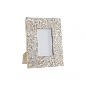 Photo frame DKD Home Decor Crystal Natural White Mango wood Indian Man (20 x 1,3 x 25 cm)
