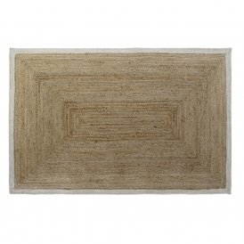Carpet DKD Home Decor Scandi Polyester Cotton White Light brown Jute 120 x 180 x 1 cm
