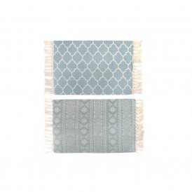 Carpet DKD Home Decor Blue Polyester Cotton Green (2 pcs) (90 x 60 x 1 cm)