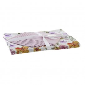 Tablecloth and napkins DKD Home Decor Cotton (25 x 26 x 0,5 cm) (150 x 250 x 0.5 cm)