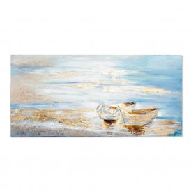 Painting DKD Home Decor Beach Barco Mediterranean (150 x 3,5 x 70 cm)