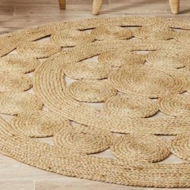 Carpet DKD Home Decor Tropical Jute (90 x 90 x 1 cm)