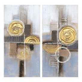 Painting DKD Home Decor S3018253 Abstract Modern (30 x 2,5 x 60 cm) (2 Units)