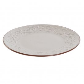 Flat plate DKD Home Decor Beige Brown Stoneware (27.5 x 27.5 x 3 cm)