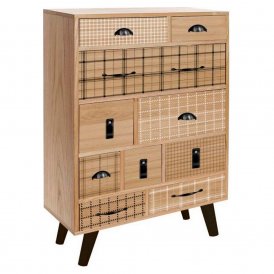 Chest of drawers DKD Home Decor Natural Black Paolownia wood (60 x 26 x 94 cm)