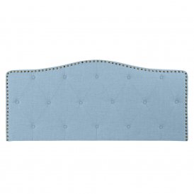 Sänggavel DKD Home Decor Blå Beige Celeste Gummiträ 146 x 6 x 68 cm
