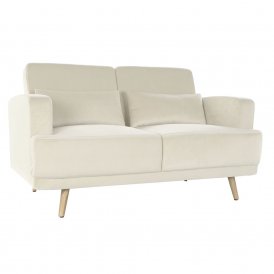 Sofa DKD Home Decor Metal Polyester White (135 x 70 x 76 cm)