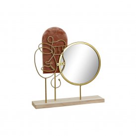 Decorative Figure DKD Home Decor Mirror Metal (28 x 7 x 31 cm)