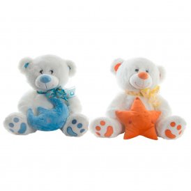 Teddy Bear DKD Home Decor Blue Orange Polyester Star Plastic Bear (2 Units) (20 x 20 x 30 cm)