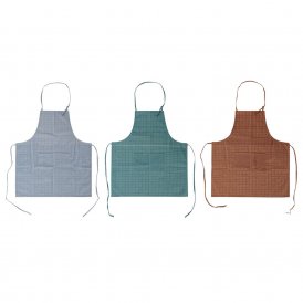 Apron with Pocket DKD Home Decor Brown Turquoise Polyester Cotton Green Sky blue (70 x 0.5 x 80 cm) (3 pcs)