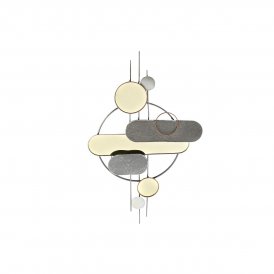 DKD Home Decor Veggpryd DKD Home Decor Grå Gyllen Metall PVC Moderne (130 x 5 x 80,6 cm)
