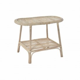 Side table DKD Home Decor Natural Rattan Tropical (61 x 30 x 46 cm)