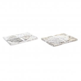Duk og servietter DKD Home Decor 9 Deler 2 enheter 150 x 250 x 0,5 cm Beige Rosa Hvit Grønn Lysebrun