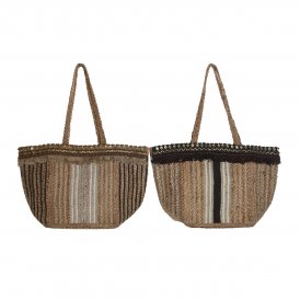 Håndveske for Kvinner DKD Home Decor Brun Krem 50 x 23 x 33 cm (2 enheter)