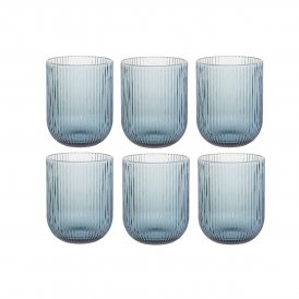 DKD Home Decor Sett med glass Blå Krystall 240 ml (6 enheter) Keramikk